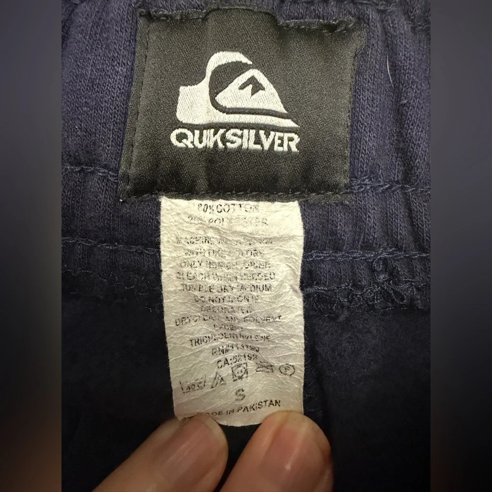 Quiksilver jogger sweatpants - navy with gray lettering - size S